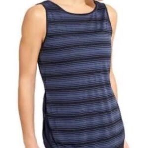 Athleta Women’s Low Back Long Tank Navy Black Stripe Sz S